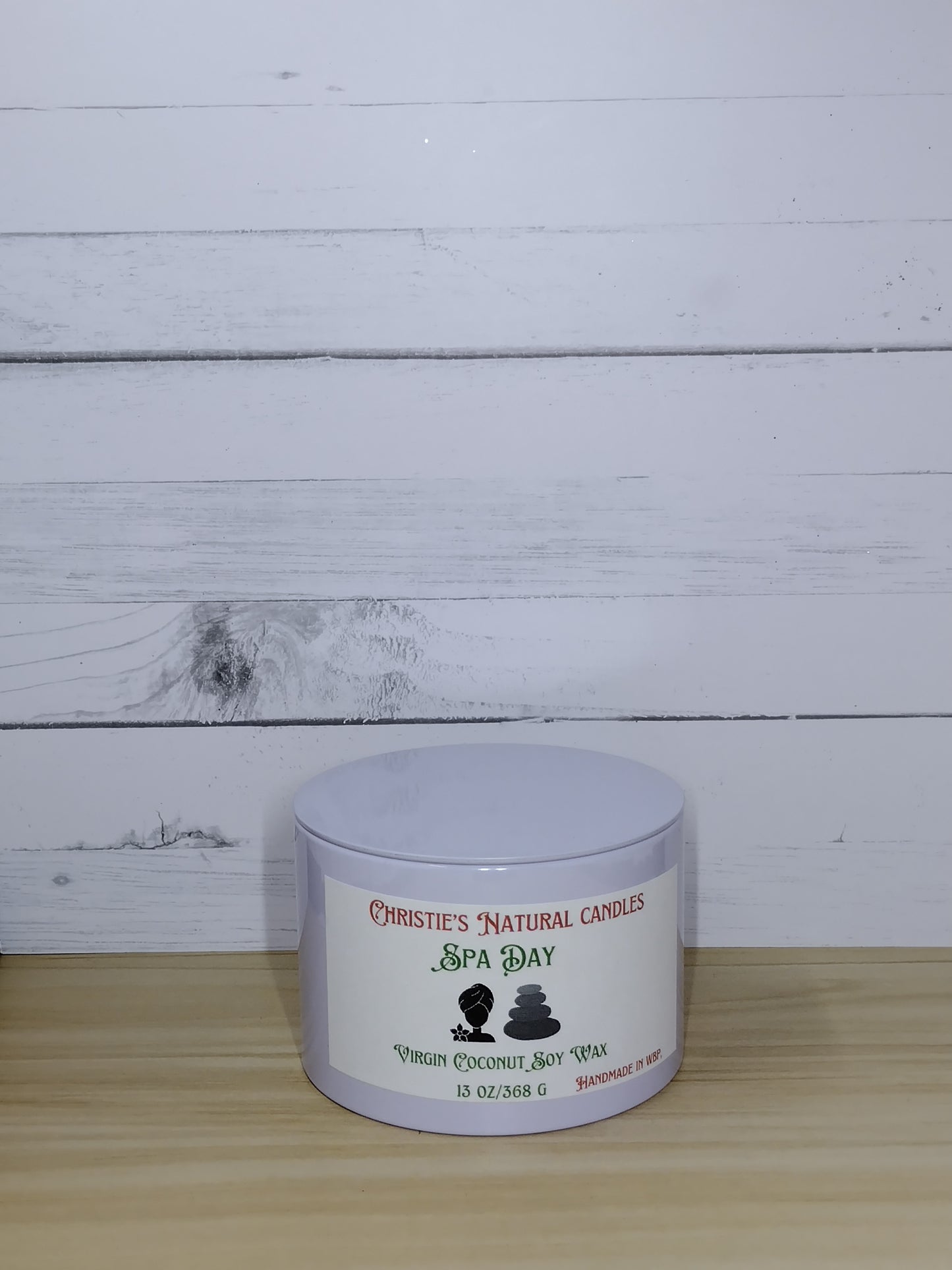 13 oz White Tin Candle