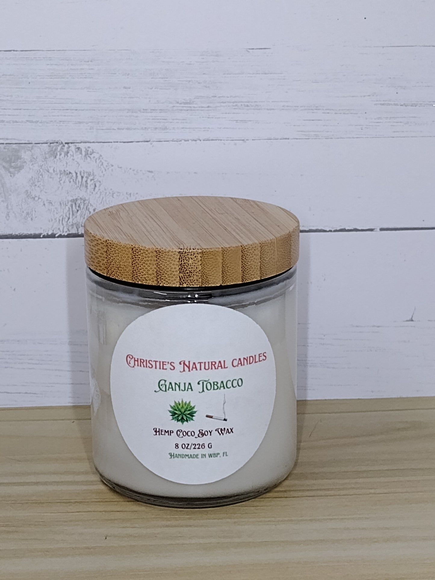 8 oz Candle with Bamboo Lid