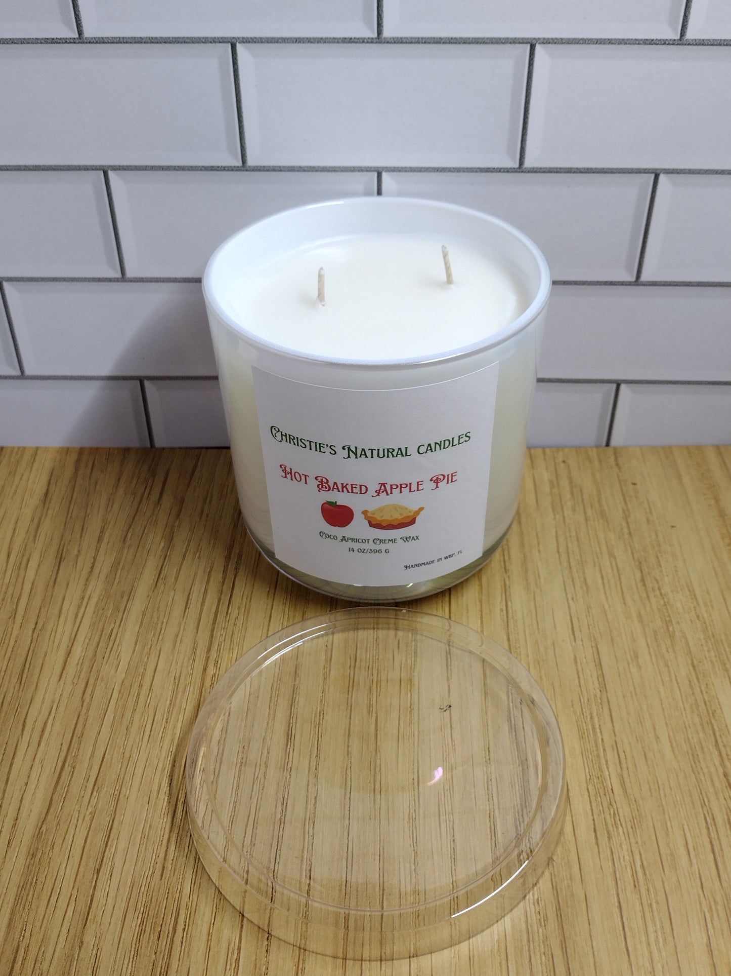 14 oz White Iridescent Candle